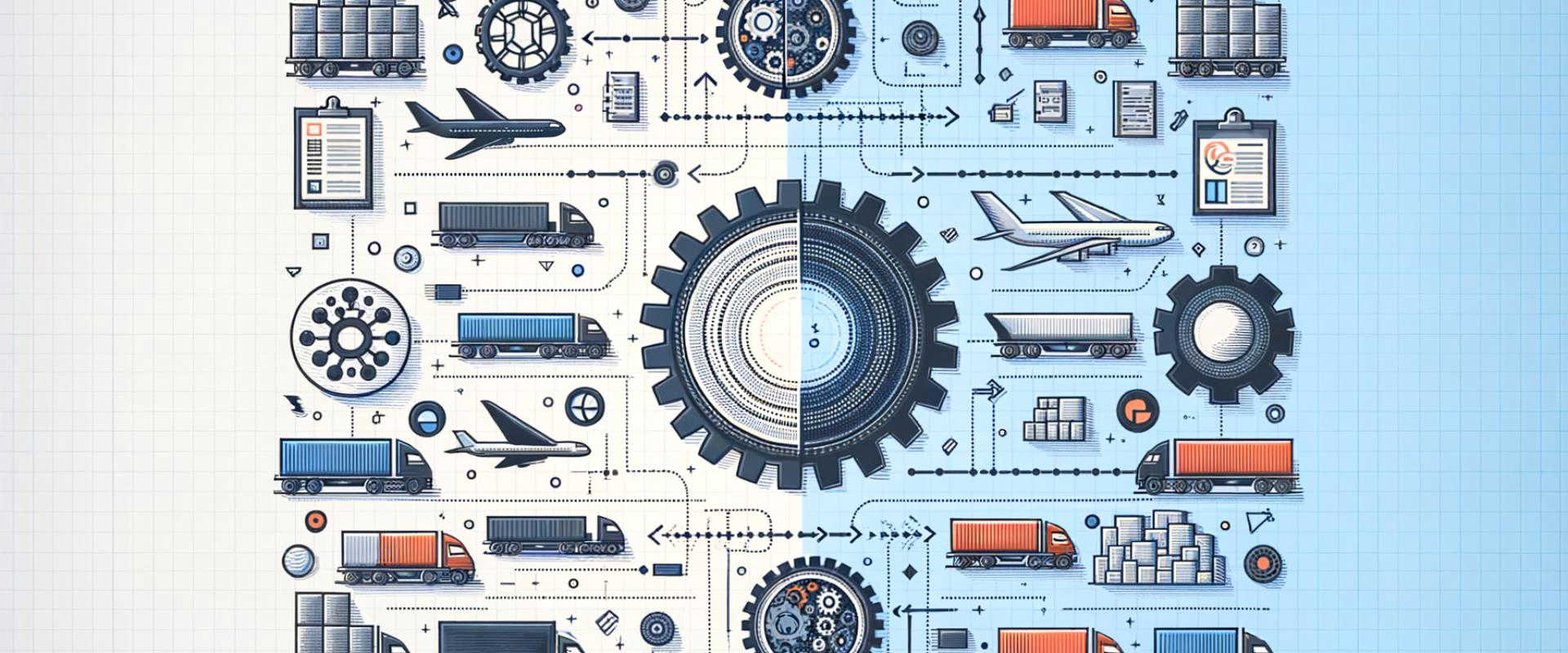 Visualisierung der Unterschiede zwischen Supply Chain Management und Logistik